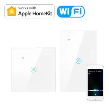 Apple Homekit САМ Умен WIFI led ключа за лампата с докосване Сензор Интелигентен Стенен Прекъсвач Siri Гласов Контрол, работа с приложението Homekit САЩ ЕС