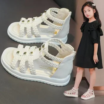 Сандали за момичета, летни нови детски модни обувки на принцесата подметка, скъпа удобни обувки