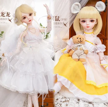 Модерен стил 1/3 BJD кукла 56 см дамски пластмасов шарнирная подвижната кукла включва кукольную дрехи и обувки