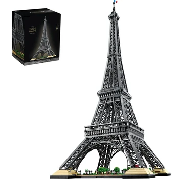 С оригиналната кутия Айфеловата кула Световно известна архитектура, Строителни блокове, Тухли играчка, Коледен подарък за рожден Ден Совместимость10307