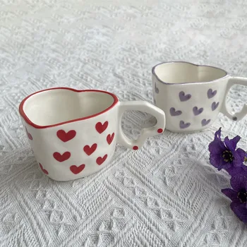 НОВАТА кафеена чаша в стил от близкия изток 2023, сладка чаша, креативна чаша във формата на сърце, порцеланови чаши за мляко, керамични чаши за кафе в подарък