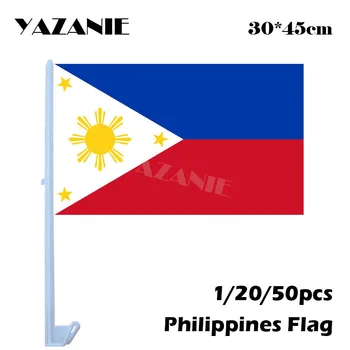 YAZANIE 30*45 см 1/20/50 бр. Малки Филипински Автомобилни Знамена и Банери Филипински Открит Потребителски Авто Знаме На Прозореца, Виси на Националния Флаг