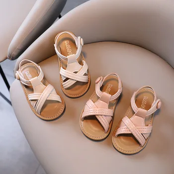Нови летни сандали за момичета, детски обувки принцеса, детски леки сандали с удобни меки подметки, детски ежедневни плажни обувки G03123