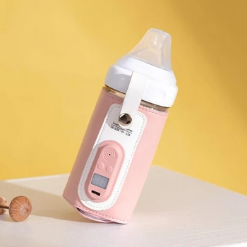 USB-Нагревател за бебешки шишета, преносим пътен нагревател мляко, капак за затопляне на шишета за хранене, термостат за изолация, чанта за претопляне на храна
