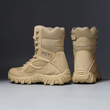 Мъжки военни обувки, Мъжки армейските обувки за Пустинята, Улични Мъжки нескользящие Зимни обувки, Мъжки водоустойчив Тактически обувки На платформа, ботильоны