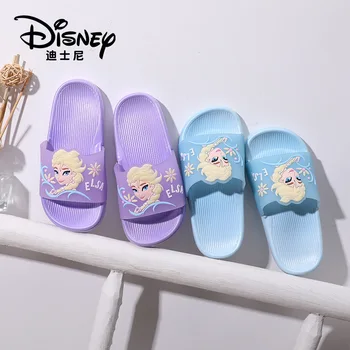 Детски чехли за баня Disney elsa за момичета и замразени момчета, нескользящая домашни обувки за родители и деца, детска плажна обувки с хубав модел от анимационен филм