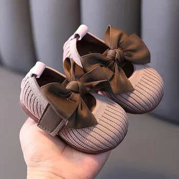 Летни Обувки за деца за момичета от вкара платове, дишащи ергономична обувки за пода в помещението с хубав нос, устойчива на плъзгане обувки за бебета