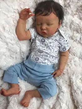 САНДИ 48 см reborn premie новородено бебе кукла Близнак подробна ръчно рисувани истинска мека на допир сладко бебешко са подбрани художествена кукла