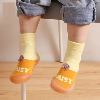 Детска унисекс обувки за деца, бебешки чорапи, обувки за бебета, обувки за пода в мека подметка, удобни дишащи обувки за пода в помещението