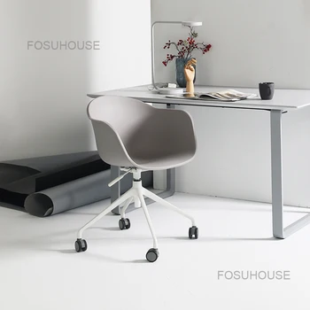 Въртящо компютърен стол, домакински мебели, ролка, за да се учат, офис столове, просто дизайнерска облегалка за почивка, подлакътник, скандинавски стол за геймъри