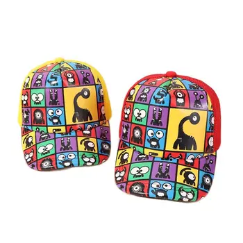 Детска бейзболна шапка със забавен дизайн, лятна нова шапка с графити за момчета и момичета, детски шапки с козирка, дишащи детски слънчеви шапки