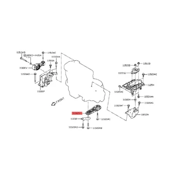 Определяне на гърба на долната багажник на въртящия момент на двигателя на Nissan Juke Sentra Tiida 2011-2019, буфер на двигателя при събирането на
