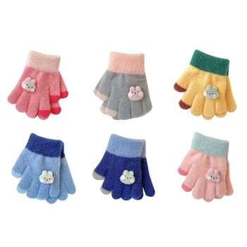 Ръкавици без пръсти с пълни пръсти, ветроупорен зимни ръкавици за малки момичета и момчета от 0 ~ 3 години