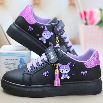 Sanrio hello kitty/2023, пролетно-есенна нескользящая обувки от мрежата, ежедневни обувки за момичета, обувки за настолни игри с анимационни герои, спортни обувки kuromi, сладки маратонки