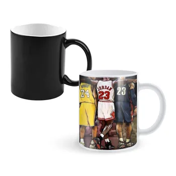 GATYZTORY-Баскетболни Звезди-Творчески-Керамични-Творчески Чаши за Кафе, които променят Цвета на Чаша за Чай с Мляко, Цвят Чаши за Подарък за рожден Ден