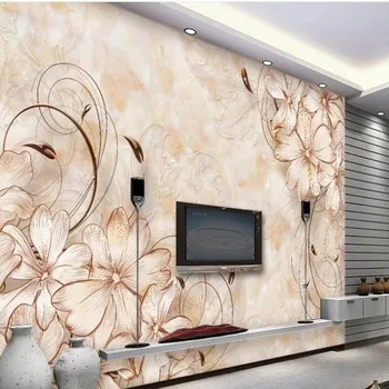 wellyu Индивидуални голям стенопис с европейския тънък модел всекидневна на Мрамор, tv фонови картинки papel de parede para quarto