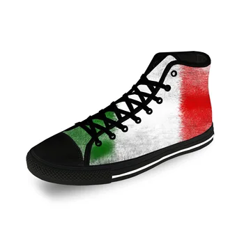 Италия, патриотичен флаг на Италия, ежедневни плат с 3D принтом, висок покрив, парусиновая модни забавно обувки, мъжки дишащи Дамски маратонки