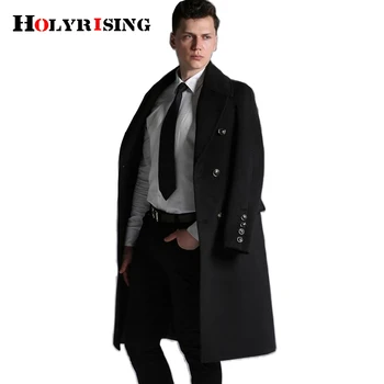 Мъжки зимни вълнени палта, вълнени палта за двойна пуговице, дълга горна дреха S-6XL, зимни класически модерен бизнес ветровка, палта NZ317
