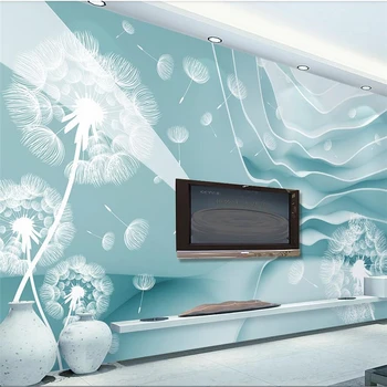 wellyu Модерна минималистичная 3D космическа стена под формата на глухарче за поръчка на големи стенни тапети papel de parede para quarto papel стенопис