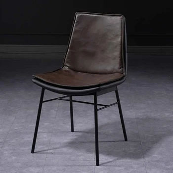 Трапезни столове с черни метални крака, луксозно удобно мързелив стол с възможност за сгъване на облегалката, единични трапезни столове Relax Dine Fashion Sillas Стоки за помещения