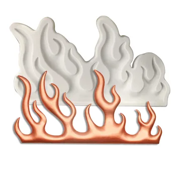 3D Форма на пламък Силиконова форма на DIY огън за Изгаряне Скърпвам Шоколадов мус Торта Обстановка Инструмент За Печене Мека Керамична форма от глина и смола