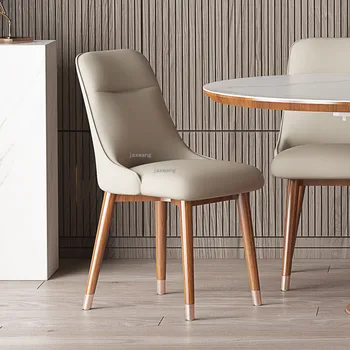Лесно луксозно компютърен стол от масивно дърво, скандинавски светлина, Луксозни офис столове, Домашен кожена облегалка, Игралното стол, офис мебели