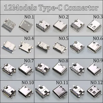 12 Модела Type-C 6 12 24 Pin SMT USB Конектор 3.1 Женски SMD DIP За Huawei Samsung Lenovo Дизайн на печатната платка САМ Висок Ток