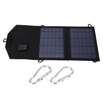 7 W, слънчев панел, зарядно, 5, 0‑2A USB-изход, Сгъваем Портативен за бивакуване на открито, дизайн на тъканната чанти
