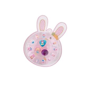Нов детски комплект гривни във формата на мультяшного заек, уважаеми цветен пръстен, играчка, стикер за нокти, пръстен на принцеса