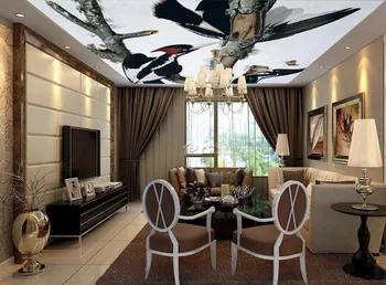 1847 Гигантски птици, лети в небето, PVC фолио за тягови тавана за декорация на дома