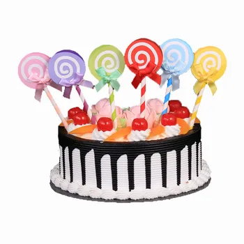 Стикер за торта във формата на капкейка с леденцом за рожден ден, папийонка, Украса за Торта за рожден ден и плакати, Украса за партита за деца