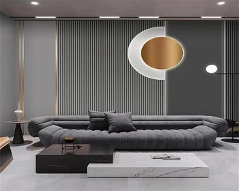 beibehang Индивидуален модерен нов телевизор, разтегателен диван в хола решетка за спални линия светлина луксозни тапети papel de parede papier peint