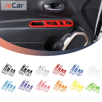 JeCar ABS Бутон за Включване Стеклоподъемника Кола, Декоративна Лента, Етикети, Тампон За Jeep Renegade 2016, Аксесоари За Интериор на Автомобила